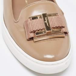 Pre Owned Salvatore Ferragamo Brown Leather Pelagie Ballet Flats Size 36