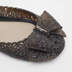 مملوكة مسبقًا Salvatore Ferragamo Black Jelly Nilly Ballet Flats Size 40.5