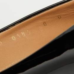 Pre Owned Salvatore Ferragamo Black Patent Leather Carla Vara Bow Platform Pumps Size 38.5