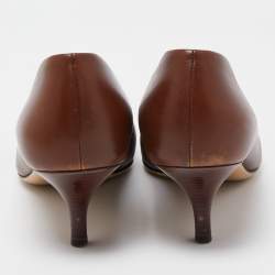 Pre Owned Salvatore Ferragamo Brown Leather Loafers Pumps Size 40 