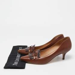 Pre Owned Salvatore Ferragamo Brown Leather Loafers Pumps Size 40 