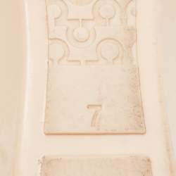 Pre Owned Salvatore Ferragamo Light Pink Rubber Bermuda Ballet Flats Size 37.5