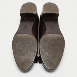 Pre Owned Salvatore Ferragamo Brown Leather Vara Bow  Pumps Size 38.5