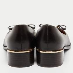 Pre Owned Salvatore Ferragamo Brown Leather Vara Bow  Pumps Size 38.5