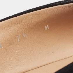 Pre Owned Salvatore Ferragamo Black Suede Suede Ballet Flats Size 38