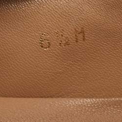 Pre Owned Salvatore Ferragamo Gold Leather Varina Ballet Flats Size 37