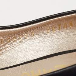 Pre Owned Salvatore Ferragamo Black Leather Studded Vara Bow Pumps Size 36