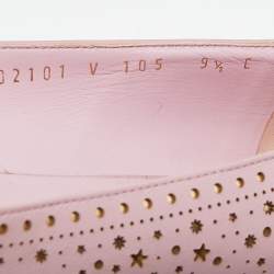 Pre Owned Salvatore Ferrgamo Pink Laser Cut Leather Vara Bow Ballet Flat Size 40
