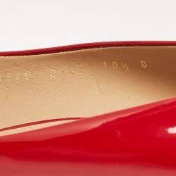 Pre Owned Salvatore Ferragamo Red Patent Leather Vara Bow Pumps Size 41