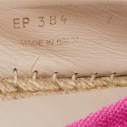 مملوكة مسبقًا Salvatore Ferragamo Pink Canvas Mandy Vara Bow Espadrille Flats Size 37.5