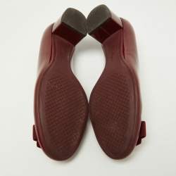 Pre Owned Salvatore Ferragamo Burgundy Patent Leather Ninna Pumps Size 38.5