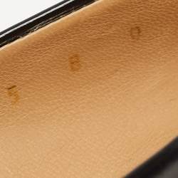 Pre Owned Salvatore Ferragamo Black Leather Varina Ballet Flats Size 38.5