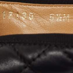 Pre Owned Salvatore Ferragamo Black Quilted Leather Rufina Flats Size 37