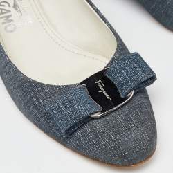 Pre Owned Salvatore Ferragamo Blue Denim Varina Pumps Size 36