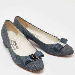 Pre Owned Salvatore Ferragamo Blue Denim Varina Pumps Size 36
