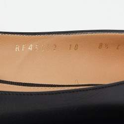 Pre Owned Salvatore Ferragamo Black Leather Ninna Ballet Flats Size 39