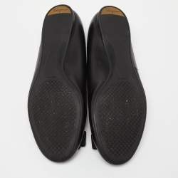 Pre Owned Salvatore Ferragamo Black Leather Ninna Ballet Flats Size 39
