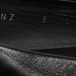 مملوكة مسبقًا Salvatore Ferragamo Black Leather Square Toe Ballet Flats Size 39.5