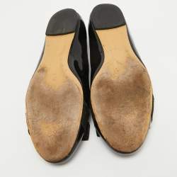 Pre Owned Salvatore Ferragamo Black Patent Leather Varina Ballet Flats Size 38