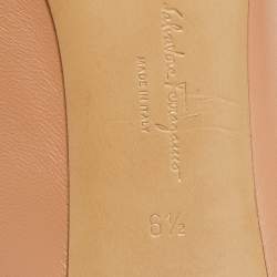 Pre Owned Salvatore Ferragamo Blush Pink Leather Zelda Mules Size 37