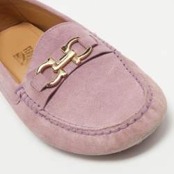 Pre Owned Salvatore Ferragamo Purple Suede Gancini Bit Loafers Size 40