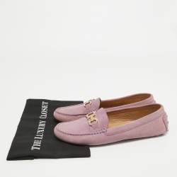 Pre Owned Salvatore Ferragamo Purple Suede Gancini Bit Loafers Size 40