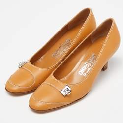 Pre Owned Salvatore Ferragamo Beige Leather Fresia Pumps Size 36