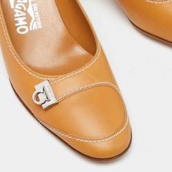 Pre Owned Salvatore Ferragamo Beige Leather Fresia Pumps Size 36