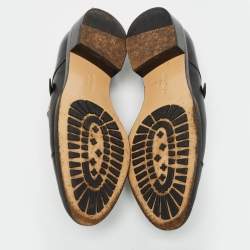 Pre Owned Salvatore Ferragamo Black Leather  Buckle Oxford Size 44