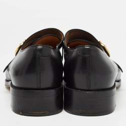 Pre Owned Salvatore Ferragamo Black Leather  Buckle Oxford Size 44