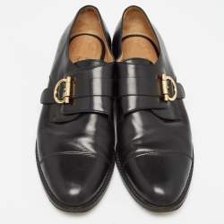 Pre Owned Salvatore Ferragamo Black Leather  Buckle Oxford Size 44