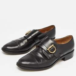 Pre Owned Salvatore Ferragamo Black Leather  Buckle Oxford Size 44