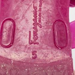 Salvatore Ferragamo Pink Rubber Bali Thong Sandals Size 35.5