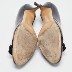 Pre Owned Salvatore Ferragamo Black Patent Leather Carla Pumps Size 40.5