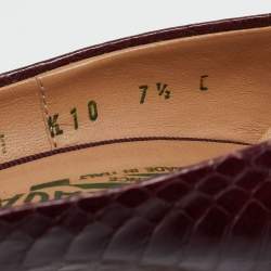 Salvatore Ferragamo Burgundy Python Vara Bow Pumps Size 38