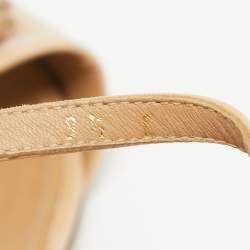 Pre Owned Salvatore Ferragamo Beige Patent Ankle Sandals Size 40