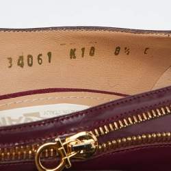 مملوكة مسبقًا Salvatore Ferragamo Burgundy Leather Platform Pumps Size 39