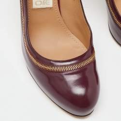 مملوكة مسبقًا Salvatore Ferragamo Burgundy Leather Platform Pumps Size 39