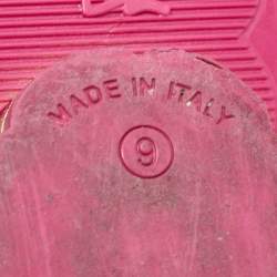 Pre Owned Salvatore Ferragamo Pink Rubber Vara Ballet Flats Size 39.5