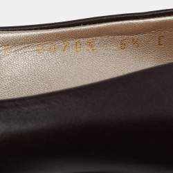 Salvatore Ferragamo Brown Leather Studded Vara Bow Pumps Size 37