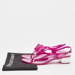Salvatore Ferragamo Purple Rubber Perala Thong Sandals Size 36.5