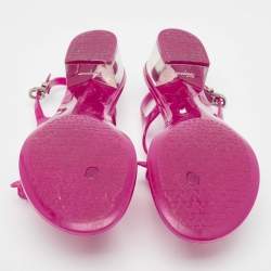 Salvatore Ferragamo Purple Rubber Perala Thong Sandals Size 36.5