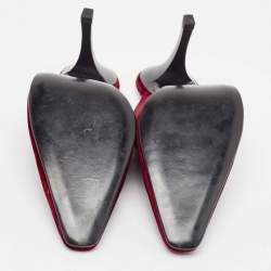 Pre Owned Salvatore Ferragamo Red Velvet Anamur Mules Size 38.5