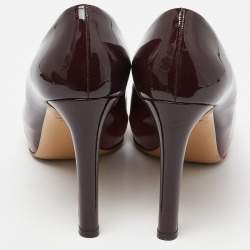 Salvatore Ferragamo Pink/Burgundy Ombre Patent Leather Platform Pumps Size 39