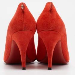 Salvatore Ferragamo Orange Suede Round Toe Pumps Size 40