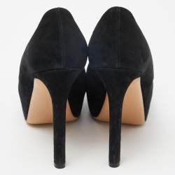 Salvatore Ferragamo Black Suede Carla Vara Bow Pumps Size 38