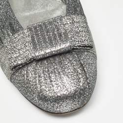 Salvatore Ferragamo Metallic Suede Regale Ballet Flats Size 41.5