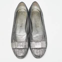 Salvatore Ferragamo Metallic Suede Regale Ballet Flats Size 41.5