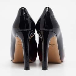 Salvatore Ferragamo Red/Black Ombre Patent Leather Platform Pumps Size 38