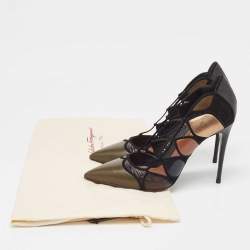 Pre Owned Salvatore Ferragamo Multicolor Leather and Suede Pointed Toe Pumps Size 38.5